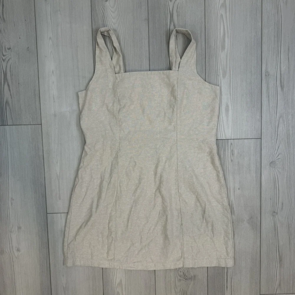 Old Navy Square-Neck Linen-Blend Mini‎ Dress - Size XL Flax Beige